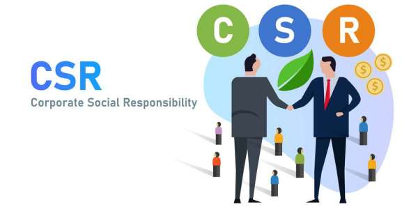 csr corporate social responsibility businessman cooperation company initiative for public and environment vector